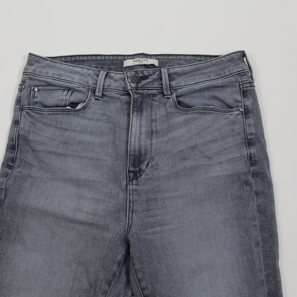 Fidelity Women's Jeans Gray Luna Grommet Shred Hem - Picture 4 of 12